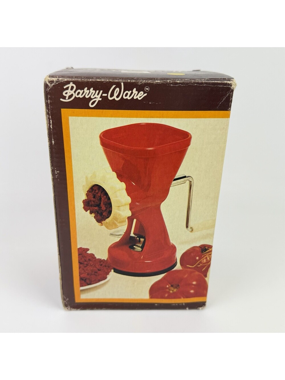 VINTAGE BARRY-WARE Meat Mincer Made In Italy Yellow - Read